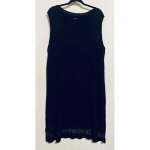 Catherines Dress Womens 2X Black Sleeveless Mesh Accents Jersey Maxi Minimalist